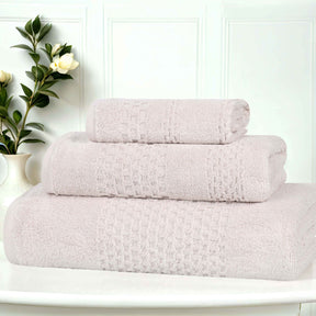 Playa Zero Twist Cotton Solid Waffle Textured 3 Piece Towel Set