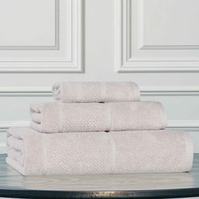 Mile Smart Twist Cotton Solid Thick Border 3 Piece Towel Set