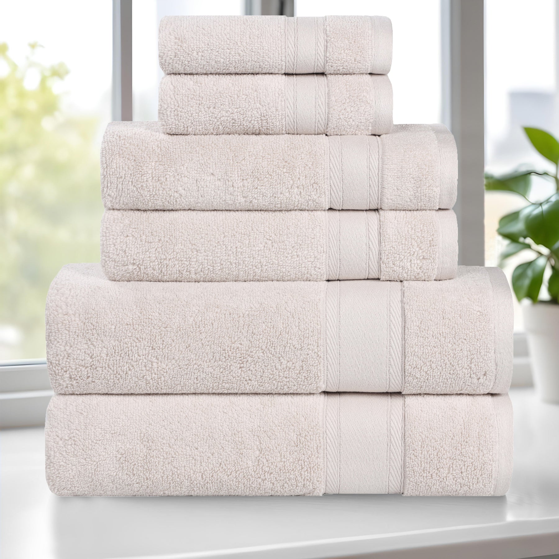 Belmont Zero Twist Cotton Medium Weight 6 Piece Towel Set