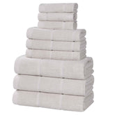 Milo Smart Twist Cotton Medium Weight Solid Ribbed 9 Piece Towel Set