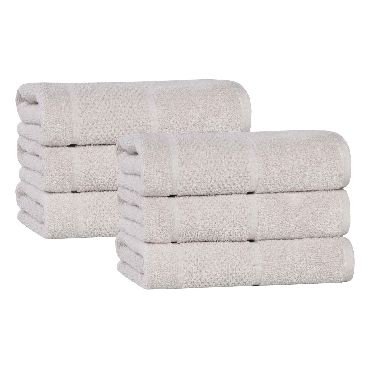 Mile Smart Twist Cotton Medium Weight Solid Hand Towels, Set of 6