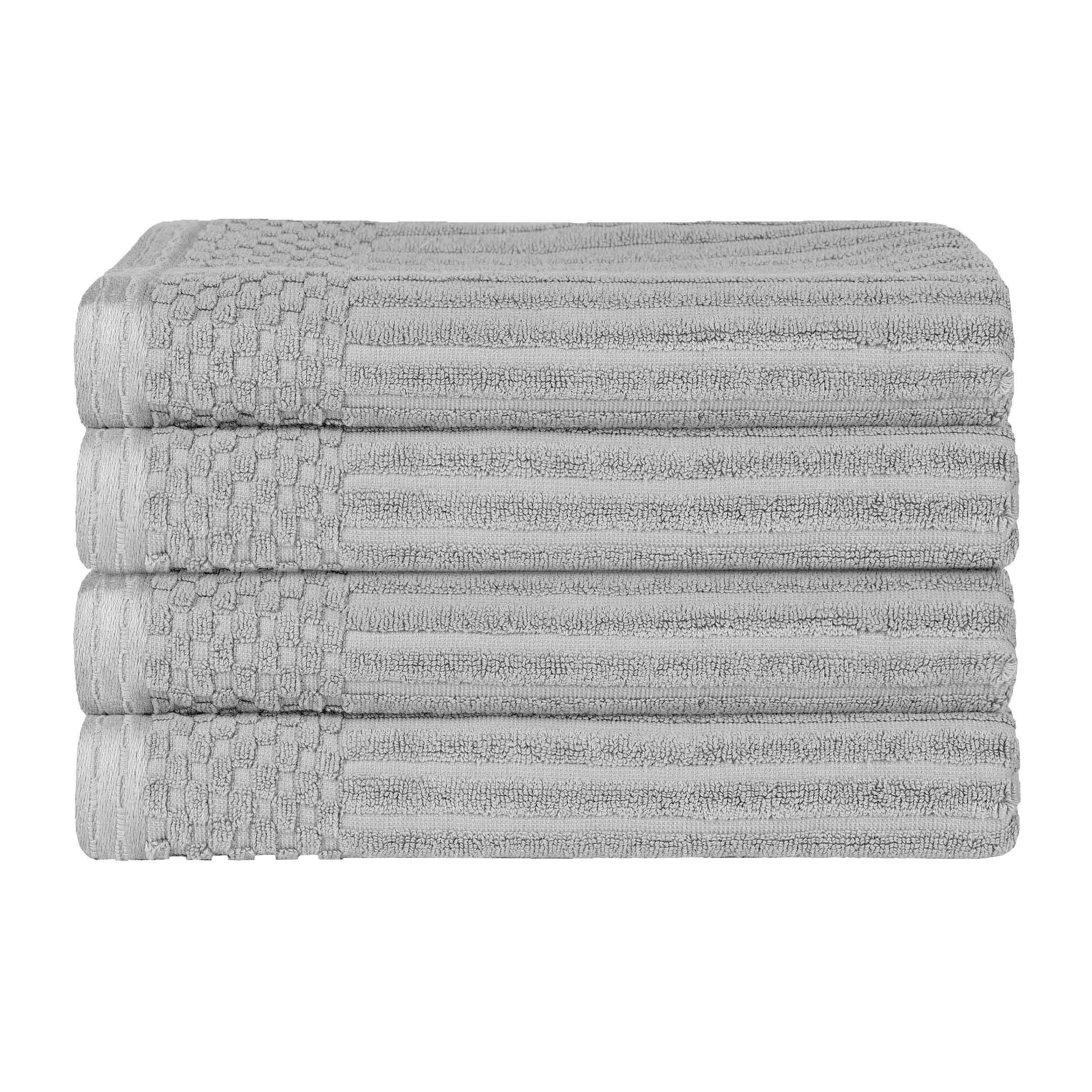 Soho Ribbed Cotton Absorbent Bath Towel Set of 4 - Bath Towel by Superior