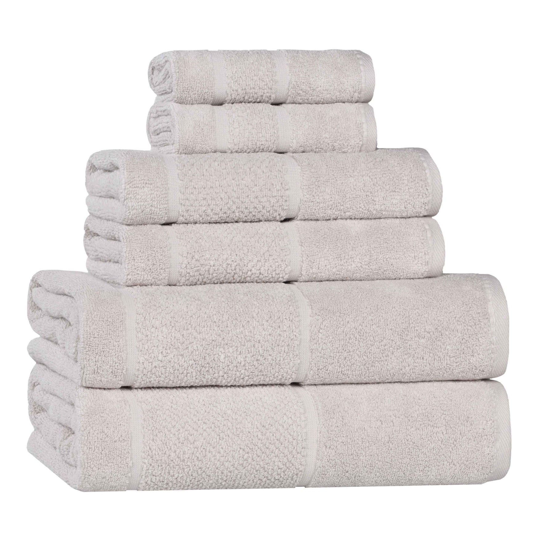 Mile Smart Twist Cotton Solid Thick Border 6 Piece Towel Set