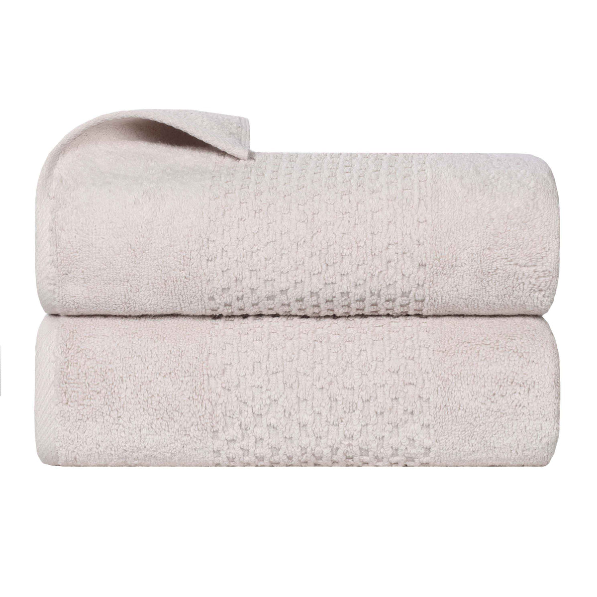 Playa Zero Twist Cotton Solid Waffle Textured Bath Towels, Set of 2