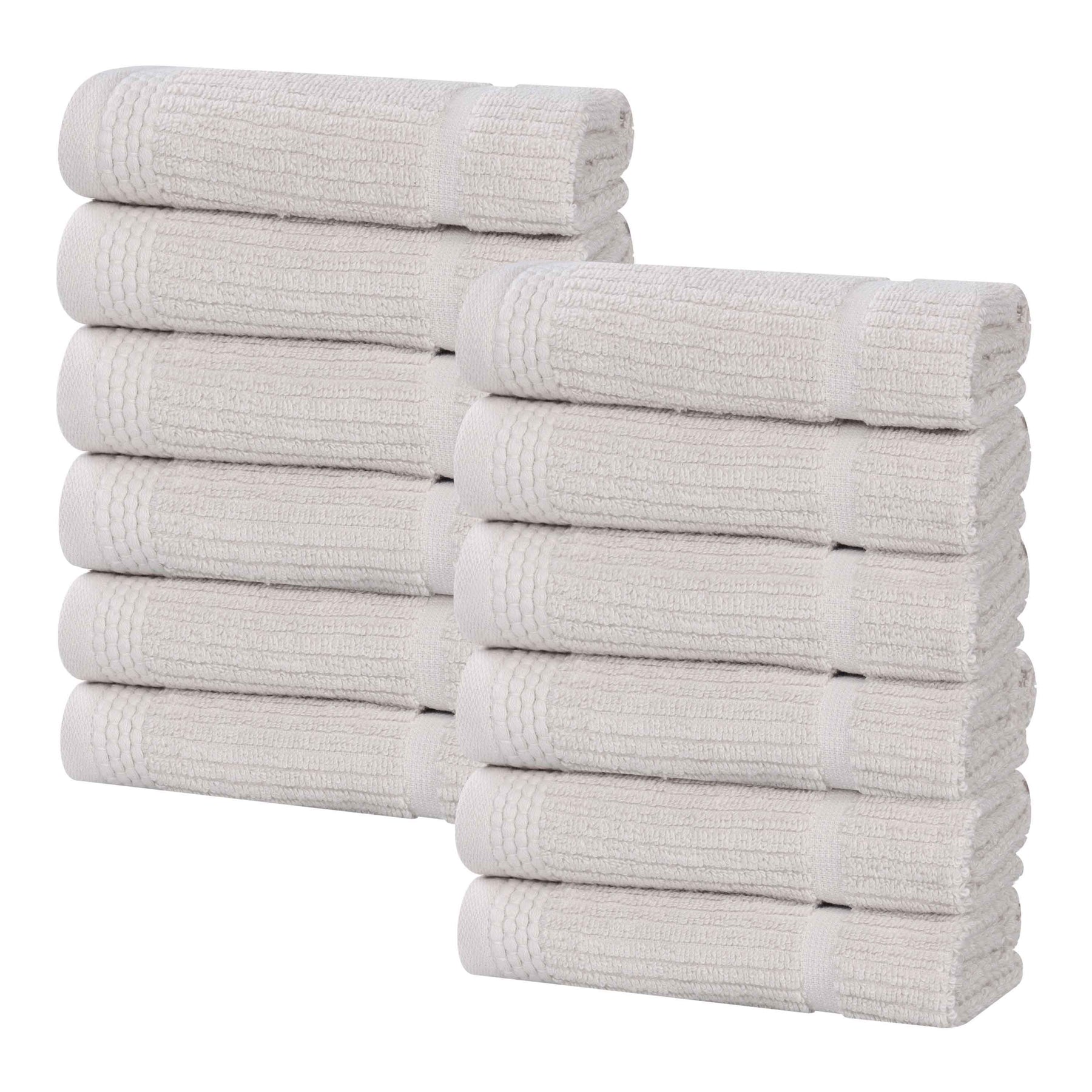 Milo Smart Twist Cotton Medium Weight Solid Face Towels, Set of 12