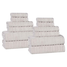 Mika Smart Twist Cotton Solid Textured Ribbed 12 Piece Towel Set