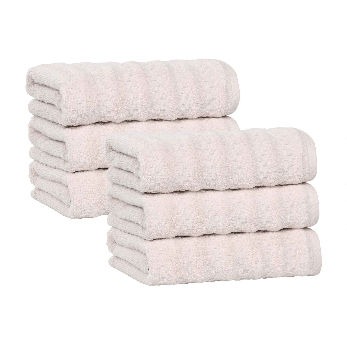 Zuma Zero Twist Cotton Medium Weight Absorbent Hand Towels, Set of 6