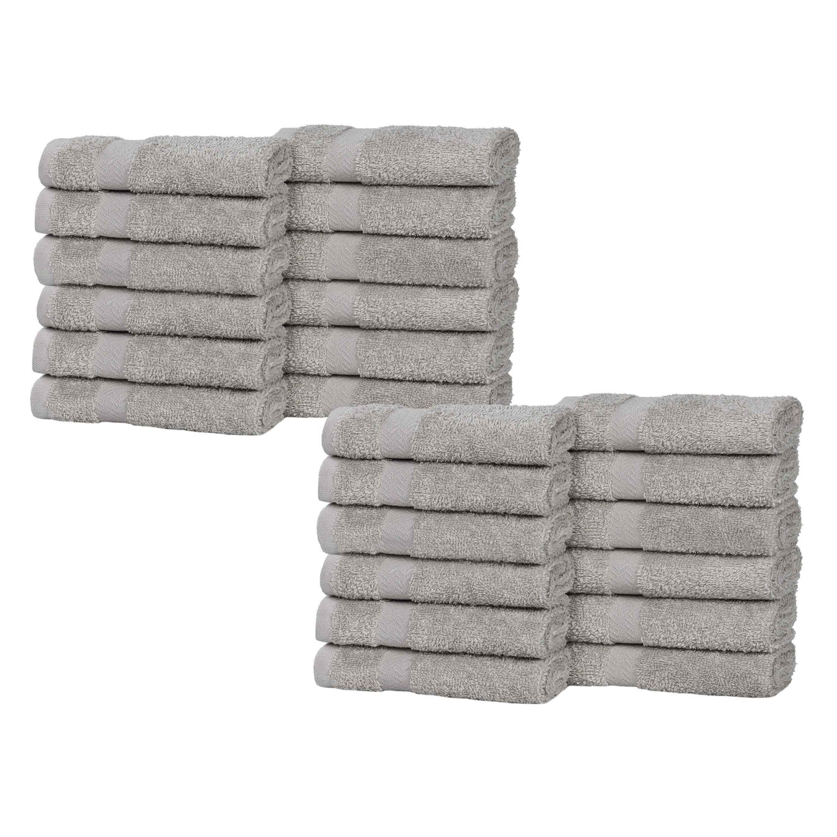 Eco-Friendly Cotton Absorbent 24-Piece Washcloth / Face Towel Set