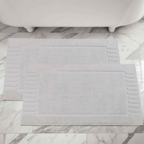 Leo Cotton Solid Modern Absorbent Heavy Washable Bath Mat Set of 2