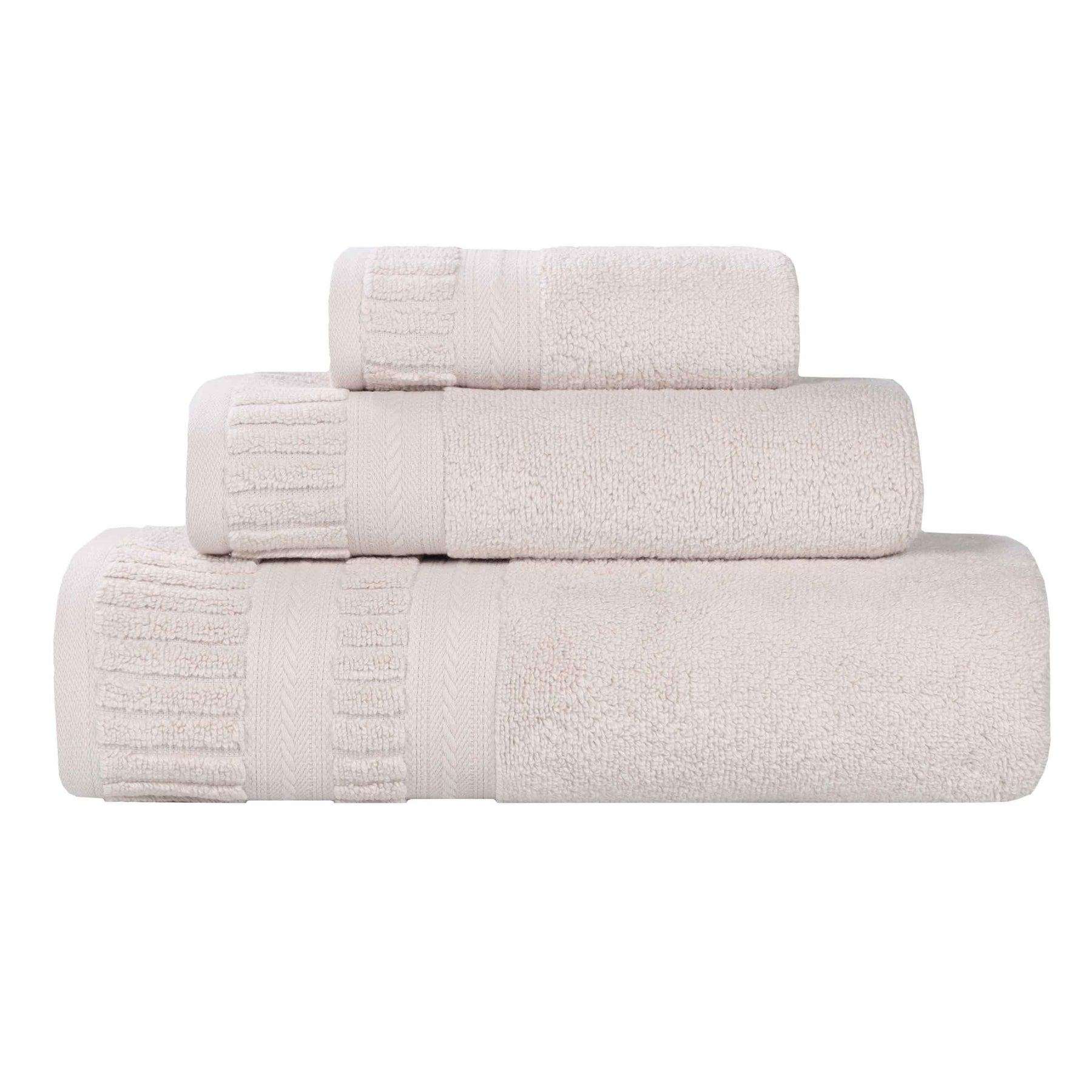 Venice Zero Twist Cotton Medium Weight Absorbent 3 Piece Towel Set