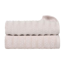 Zuma Zero Twist Cotton Waffle Textured Stripes Bath Towels, Set of 2