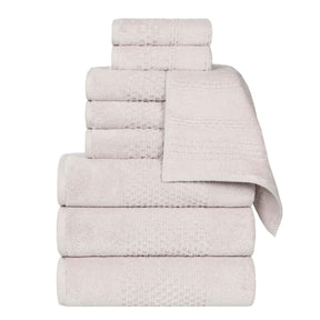 Playa Zero Twist Cotton Solid Waffle Textured 9 Piece Towel Set