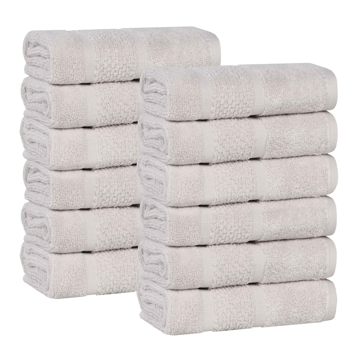 Mile Smart Twist Cotton Solid Face Towels Washcloths, Set of 12