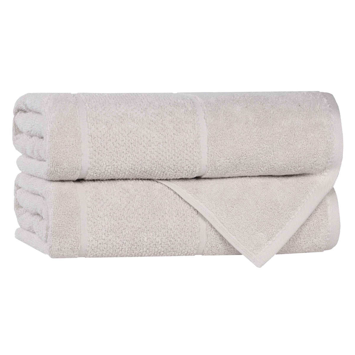 Mile Smart Twist Cotton Solid Thick Border Bath Towels, Set of 2