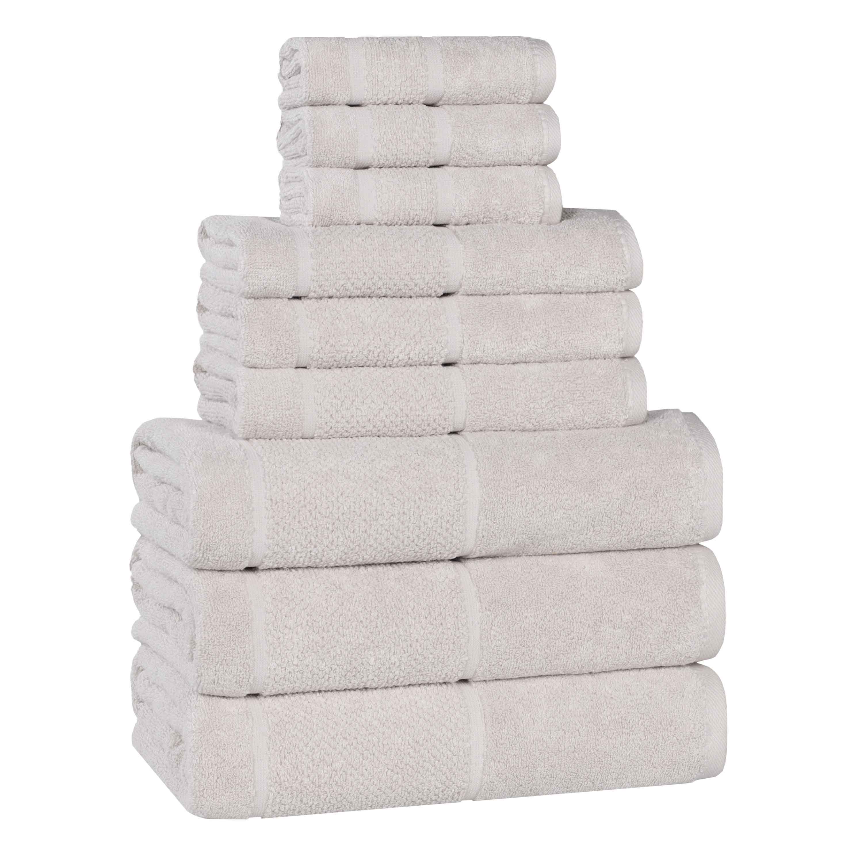 Mile Smart Twist Cotton Solid Thick Border 9 Piece Towel Set - Towel Set by Superior