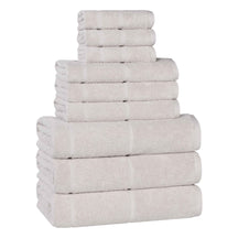 Mile Smart Twist Cotton Solid Thick Border 9 Piece Towel Set