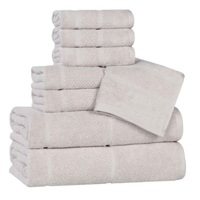 Mile Smart Twist Cotton Medium Soft Thick Border 8 Piece Towel Set