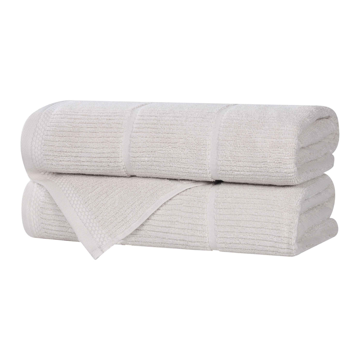 Milo Smart Twist Cotton Solid Ribbed Bath Towels, Set of 2