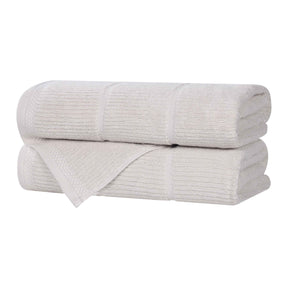 Milo Smart Twist Cotton Solid Ribbed Bath Towels, Set of 2