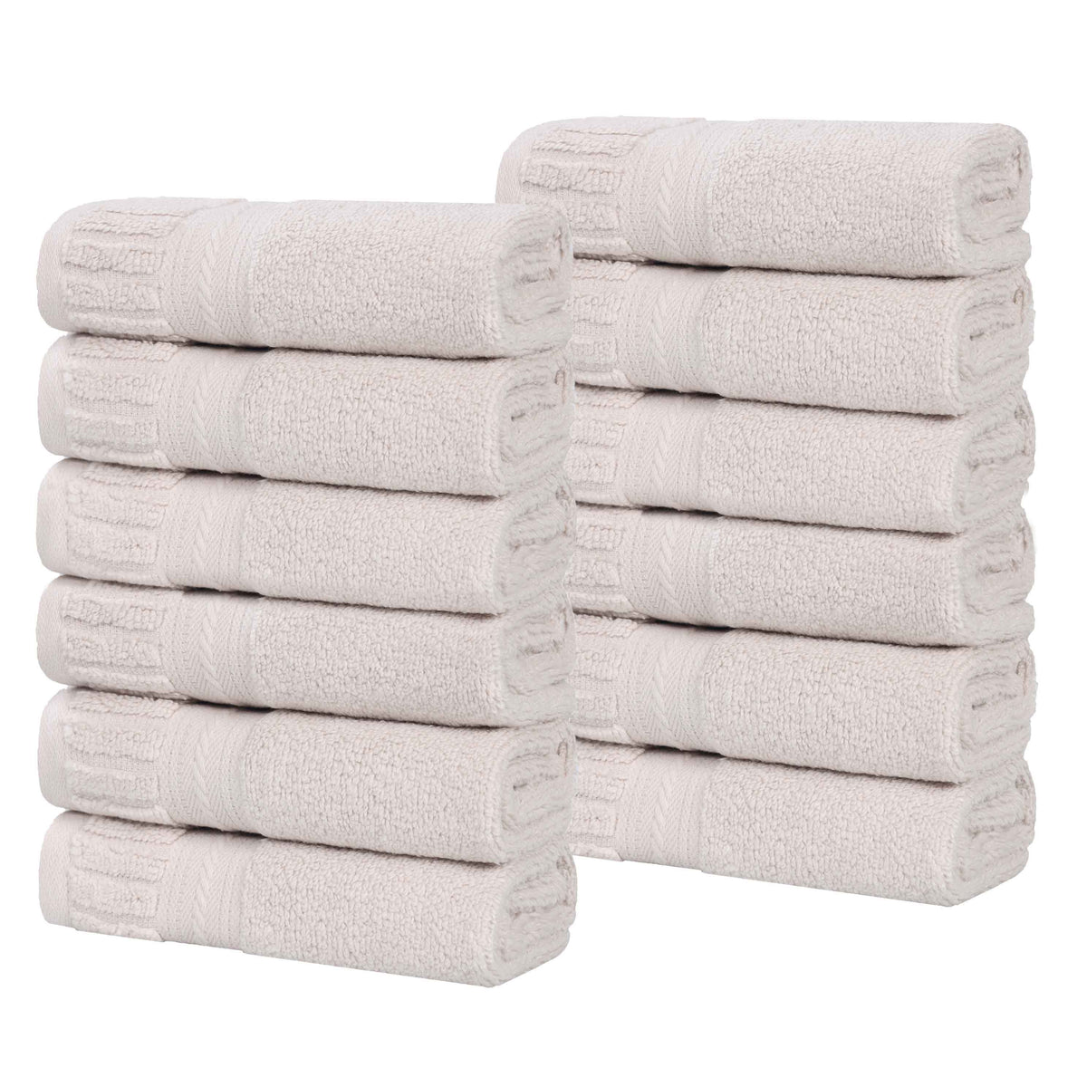 Venice Zero Twist Cotton Medium Weight Face Towels, Set of 12