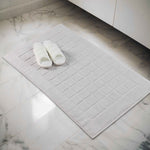 Nora Cotton Solid Absorbent Thick Checkered Washable Bath Mat Set of 2 - Bath Mats by Superior