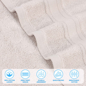 Belmont Zero Twist Cotton Medium Weight Absorbent 12 Piece Towel Set