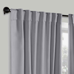 Solid Room Darkening Blackout Curtain Panels, Back Tabs, Set of 2