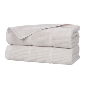 Milo Smart Twist Cotton Solid Ribbed Bath Sheets, Set of 2