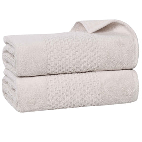 Playa Zero Twist Cotton Solid Waffle Textured Bath Sheets, Set of 2