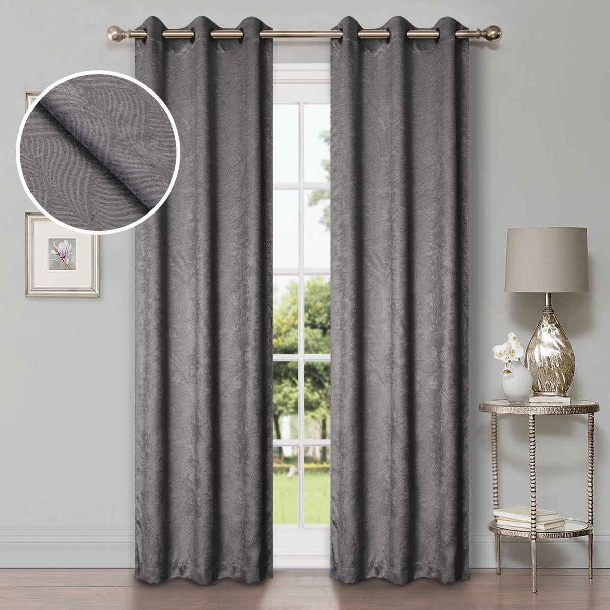 Waverly Thermal Blackout Grommet 2 Piece Curtain Panel Set - Blackout Curtains by Superior - Superior 