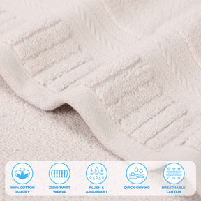 Venice Zero Twist Cotton Medium Weight Soft Bath Towels, Set of 2