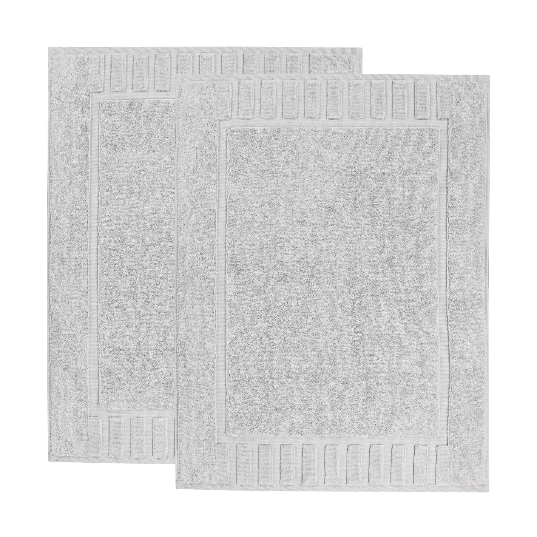 Leo Cotton Solid Modern Absorbent Heavy Washable Bath Mat Set of 2