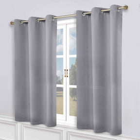 Classic Modern Solid Room Darkening Blackout Curtain Panels, Set of 2 - Silver