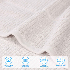 Milo Smart Twist Cotton Medium Weight Solid Ribbed 6 Piece Towel Set