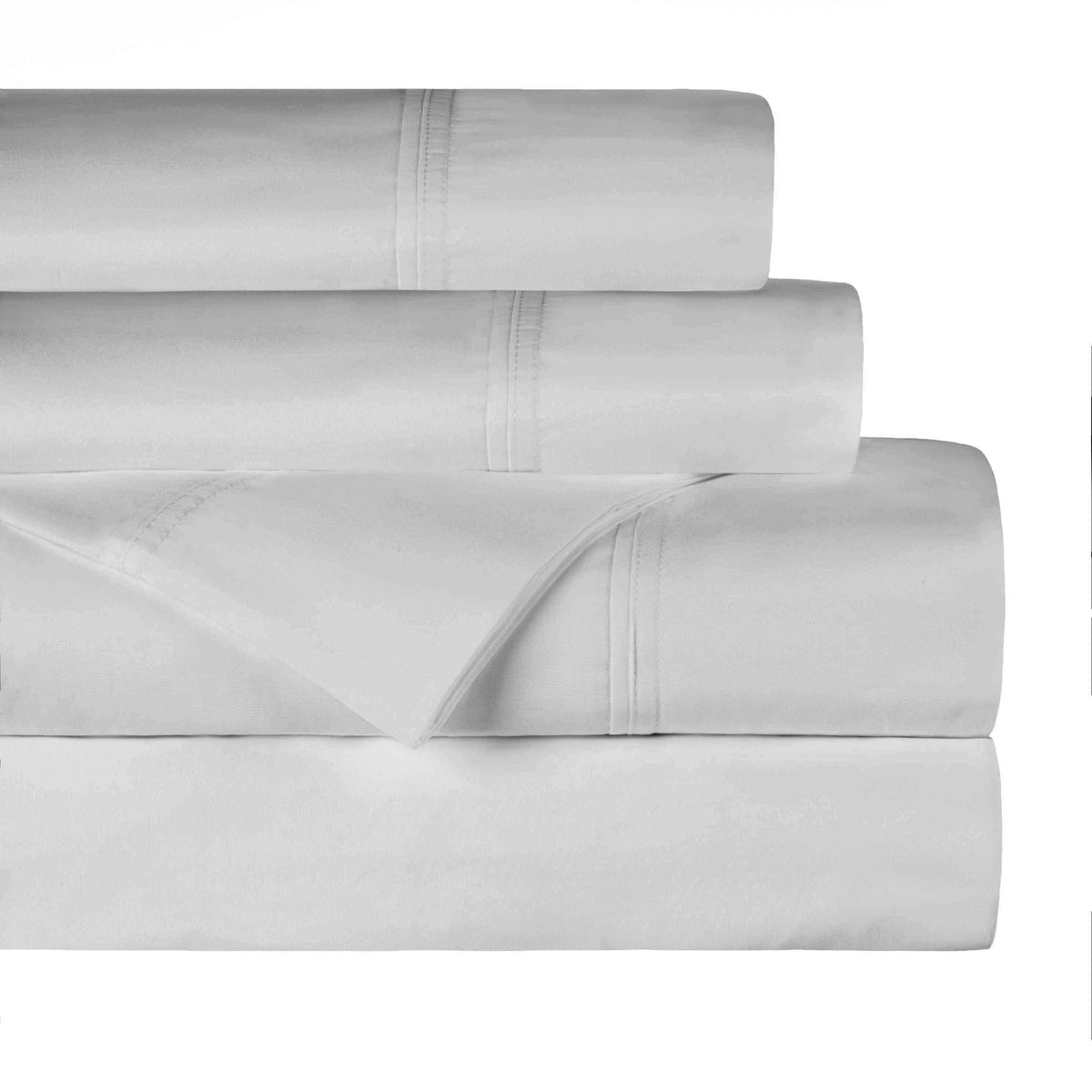 Gina Organic Cotton 300 Thread Count Percale Fitted Bed Sheet - Silver