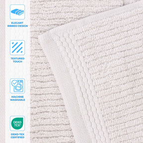 Milo Smart Twist Cotton Medium Weight Solid Ribbed 6 Piece Towel Set