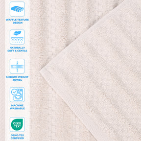 Zuma Zero Twist Cotton Medium Weight Face Towels Washcloths, Set of 12