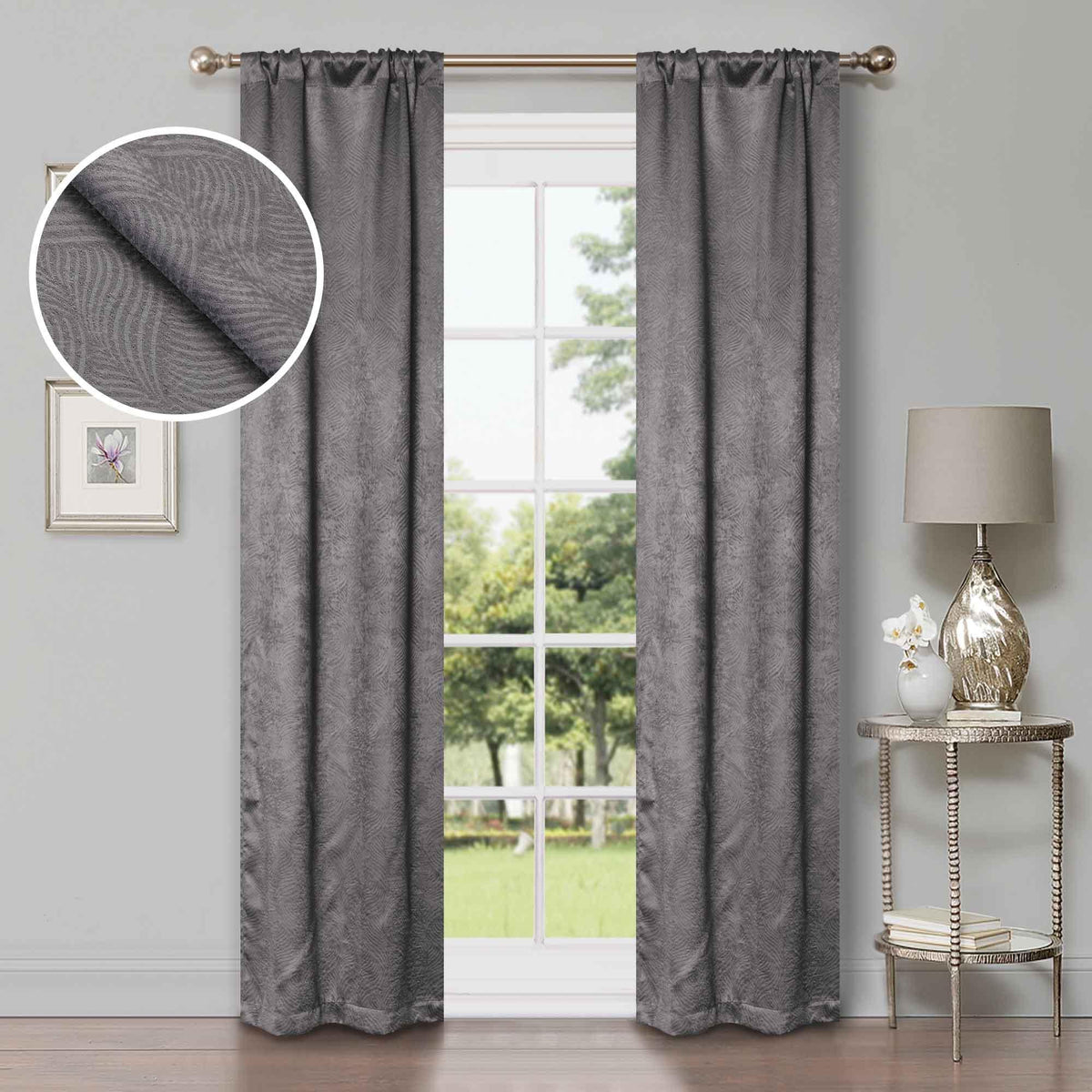 Waverly Thermal Blackout Grommet 2 Piece Curtain Panel Set - Blackout Curtains by Superior - Superior 