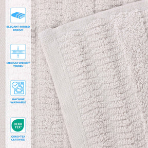 Mika Smart Twist Cotton Solid Textured Ribbed 6 Piece Towel Set