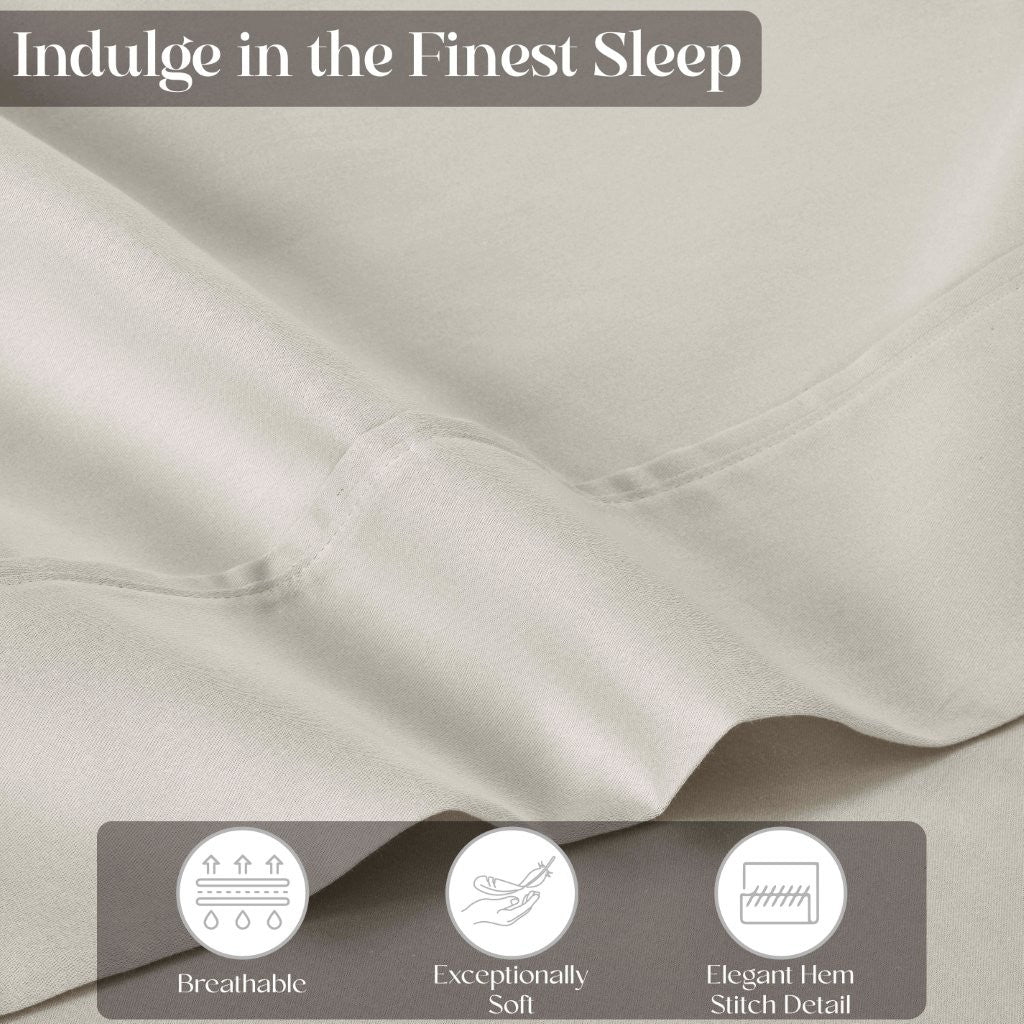 Cotton Blend Solid Deep Pocket Bed Sheet Set