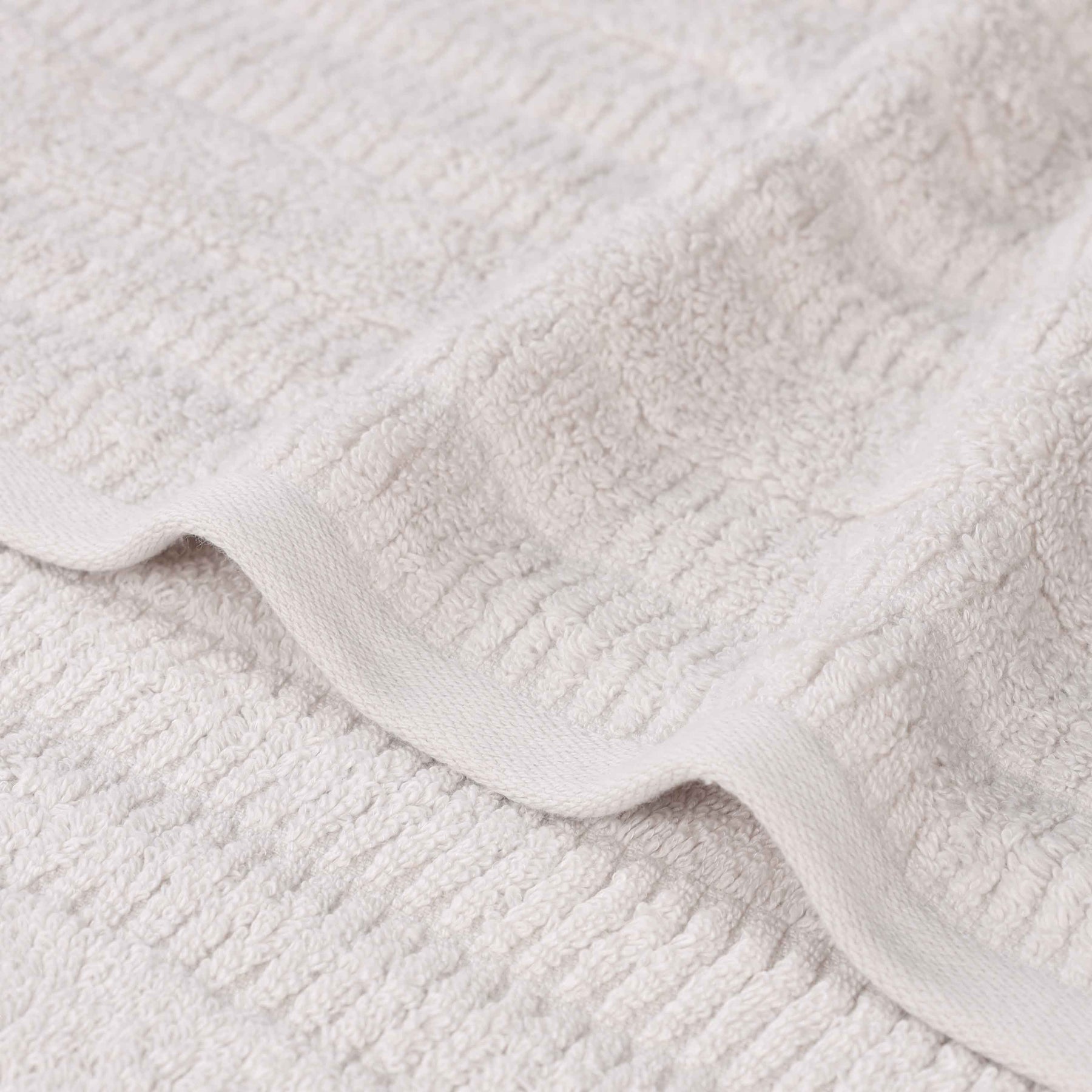 Mika Smart Twist Cotton Solid Textured Ribbed Bath Sheets, Set of 2