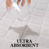 Nora Cotton Solid Absorbent Thick Checkered Washable Bath Mat Set of 2 - Bath Mats by Superior