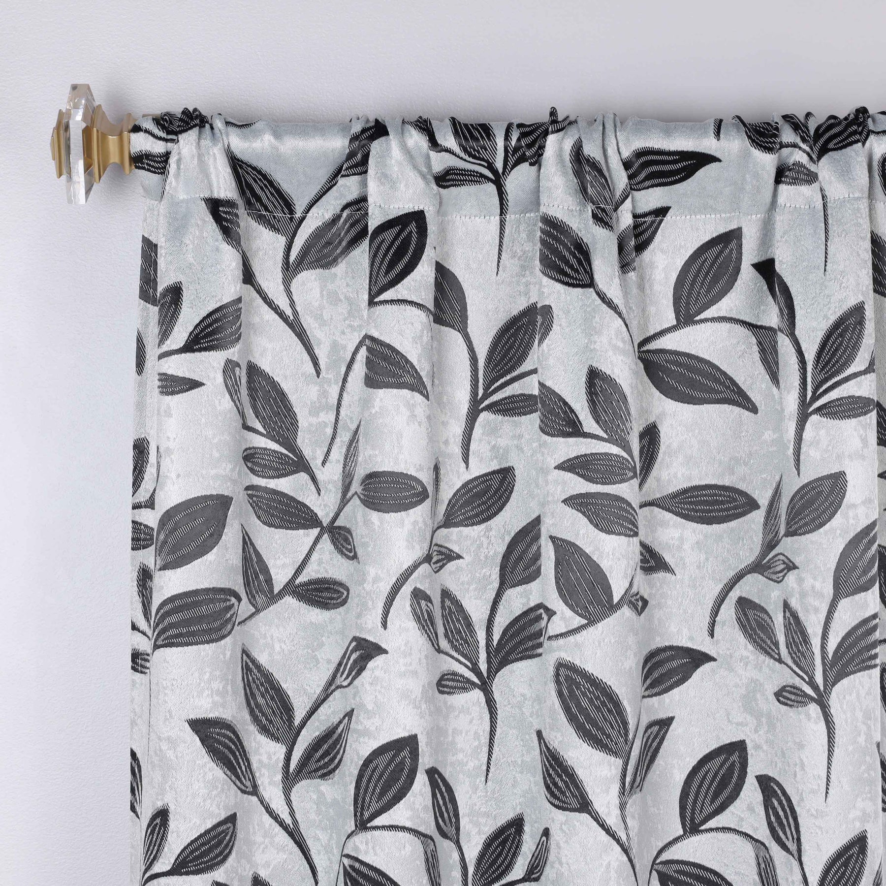 Leaves Washable Room Darkening Blackout Curtain Panels, Set of 2