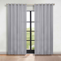 Classic Modern Solid Room Darkening Blackout Curtain Panels, Set of 2 - Silver