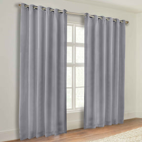 Classic Modern Solid Room Darkening Blackout Curtain Panels, Set of 2 - Silver