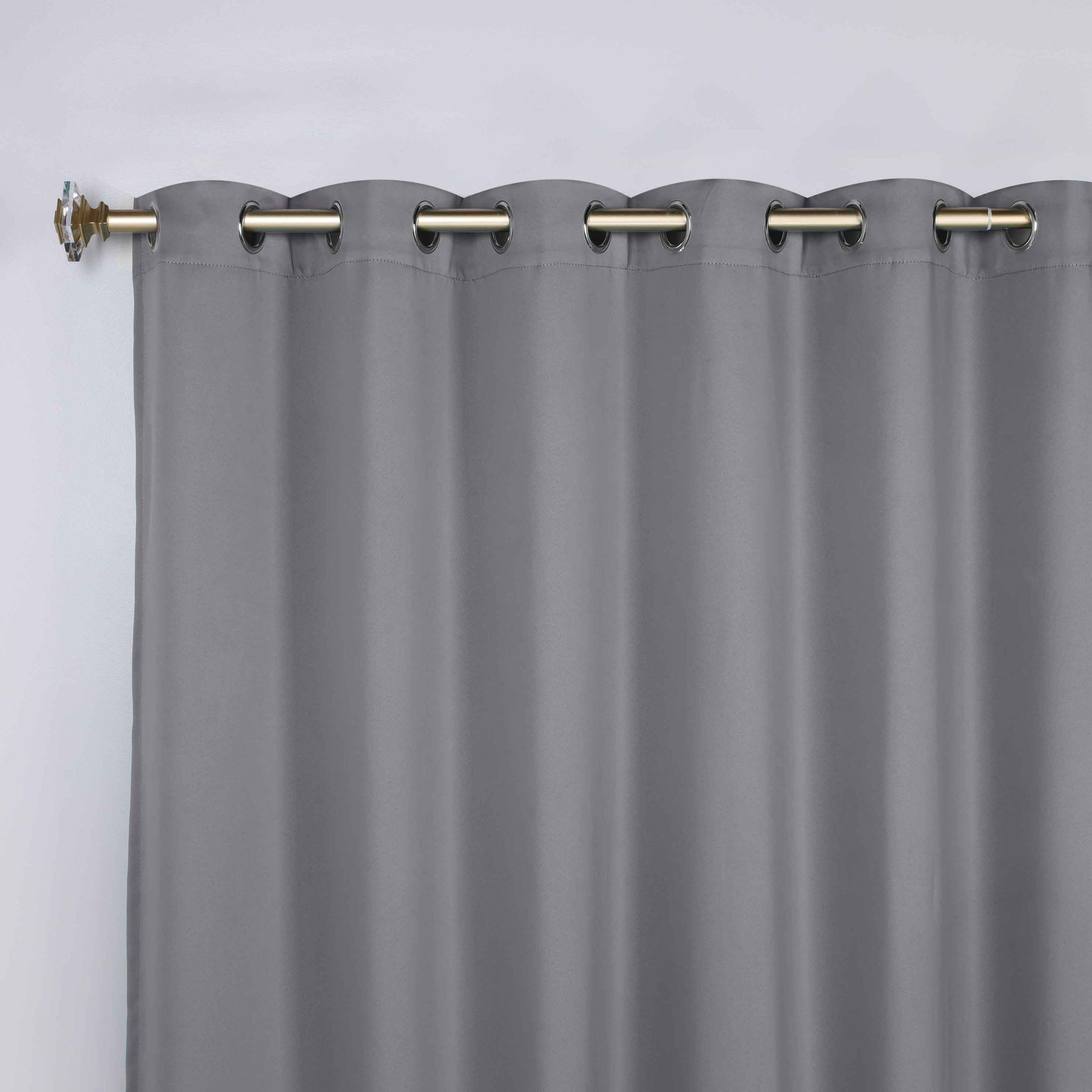 Classic Modern Solid Room Darkening Blackout Curtain Panels, Set of 2 - Silver