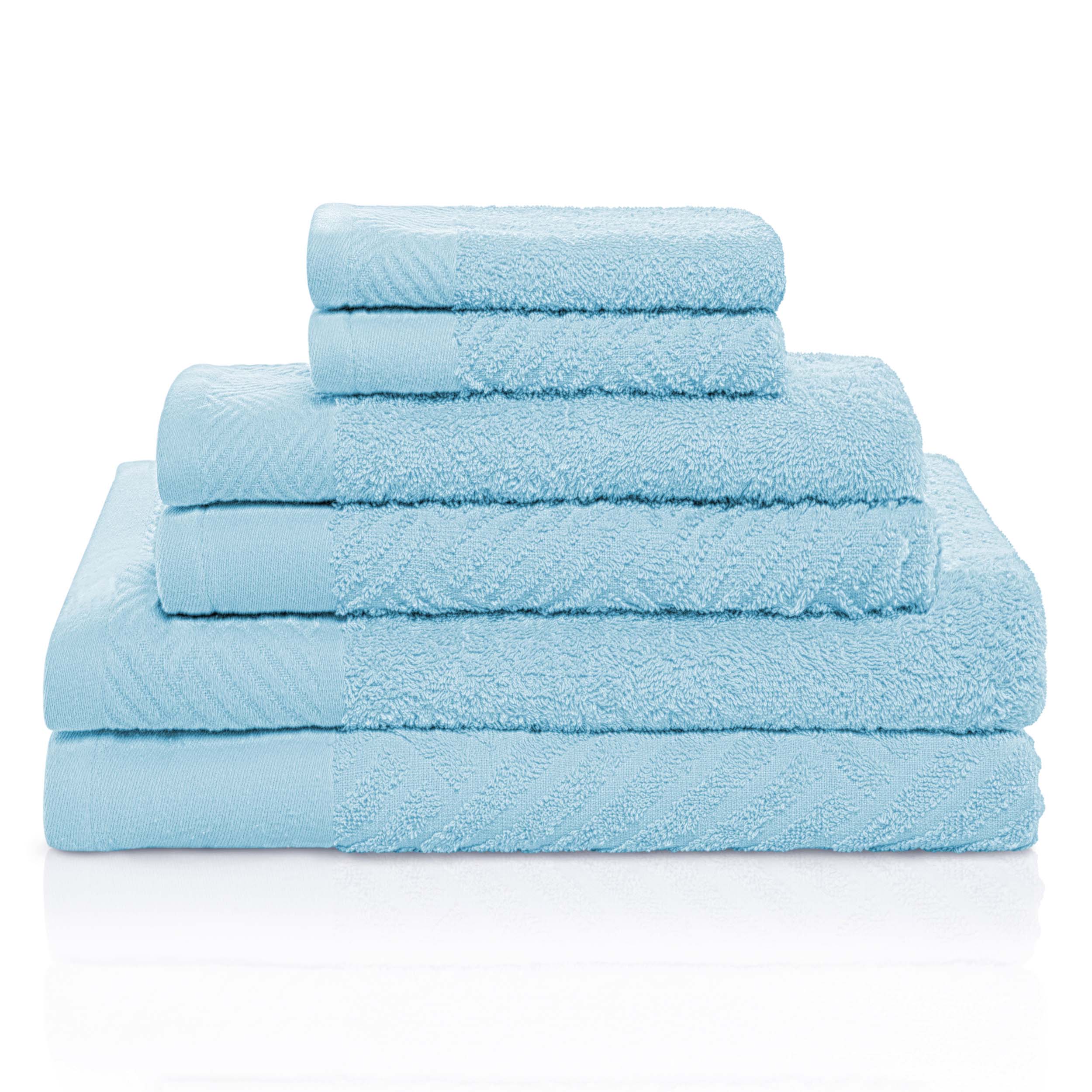 Basketweave Jacquard and Solid 6 Piece Egyptian Cotton Towel Set - Towel Set by Superior