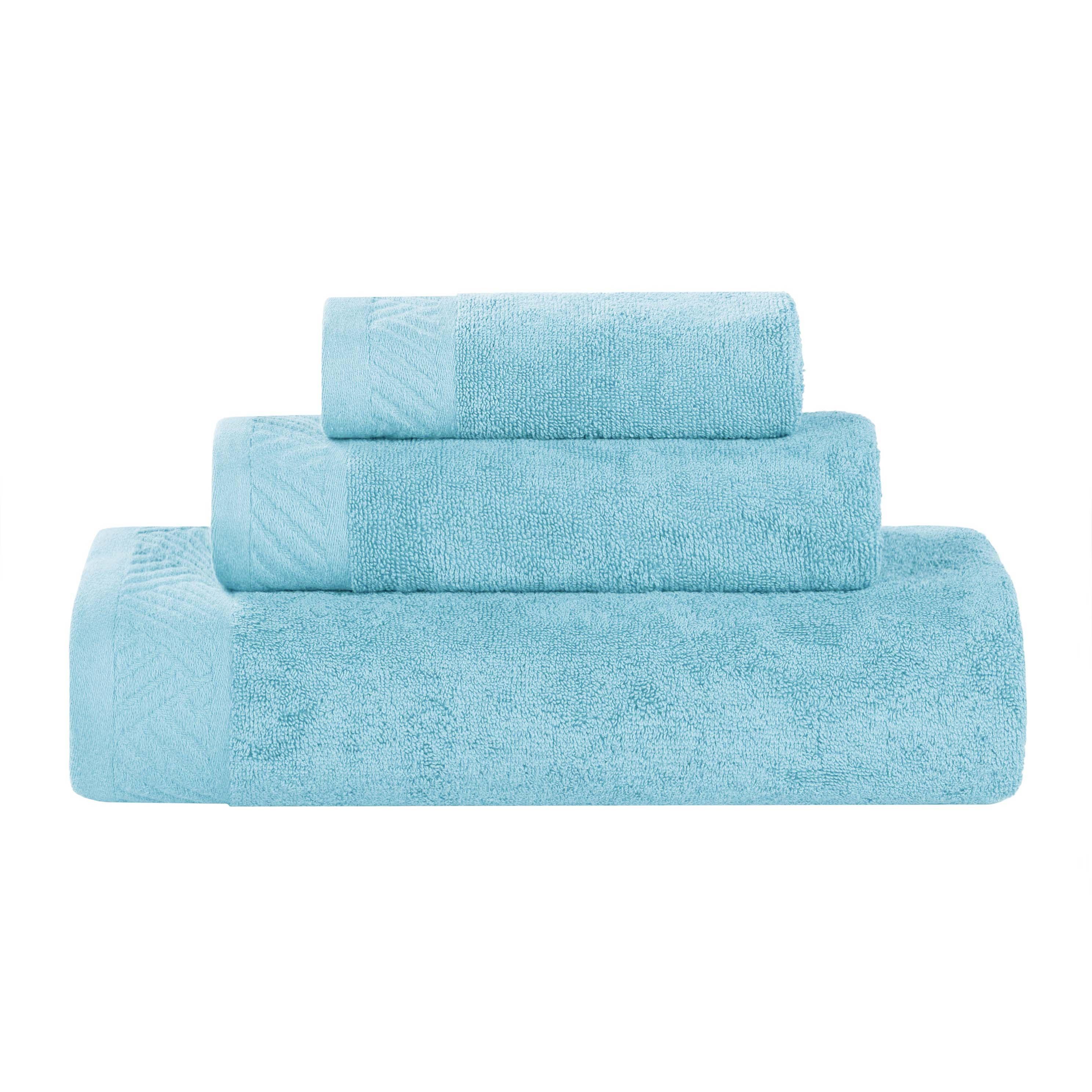 Basketweave Egyptian Cotton Solid 3 Piece Assorted Towel Set - Towel Set by Superior