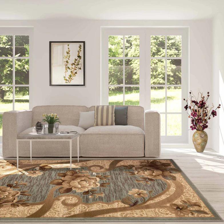 Rinceau Traditional Oversized Floral Border Indoor Area Rug or Runner - Rugs by Superior - Superior 