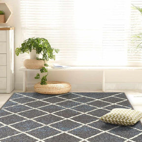 Lattice Geometric Diamonds Indoor Area Rug Or Runner Or Door Mat - by Superior - Superior 